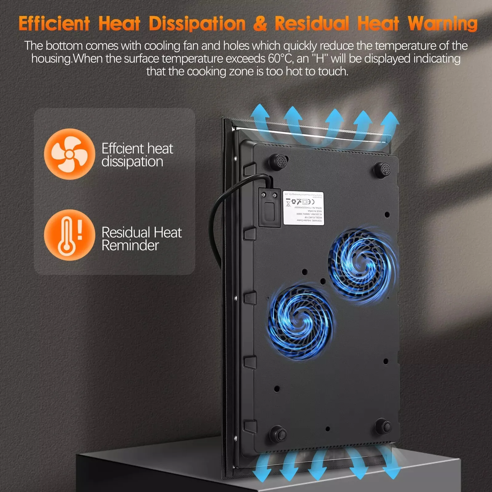 KICHPOWER 30 سم 2 لوحات 1-99 دقيقة مؤقت تحكم باللمس 3300 وات موقد حثي #5