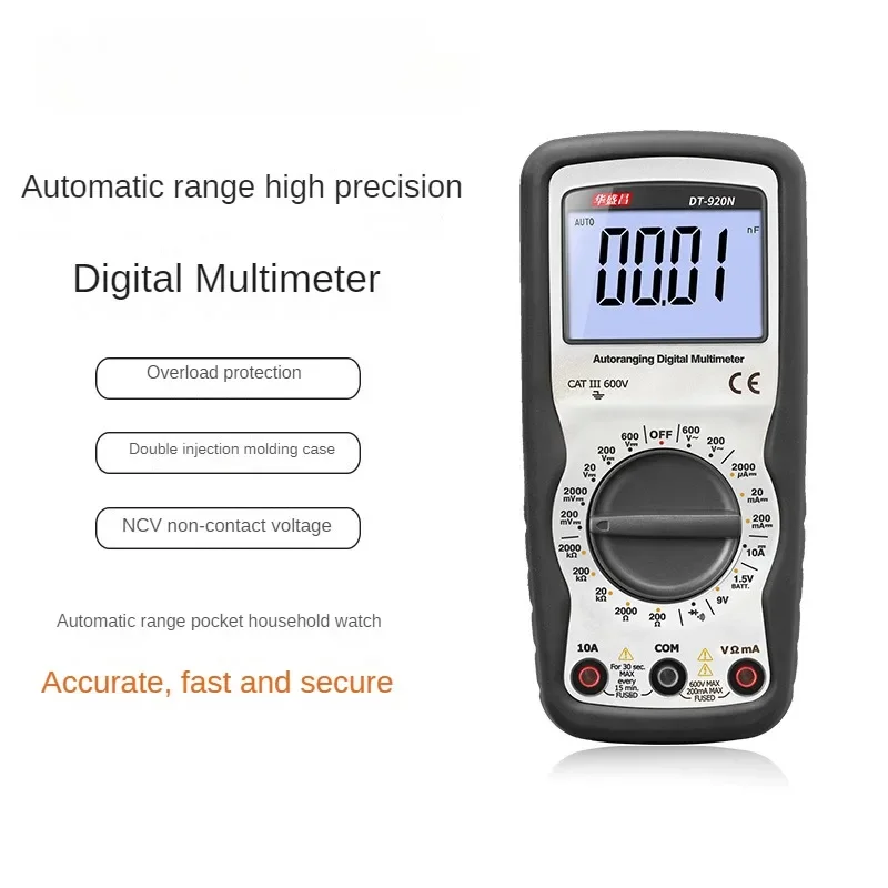 Premium DT920N Multimeter High-precision Household Automatic Range Non-contact Digital Digital Display NCV Testing Function