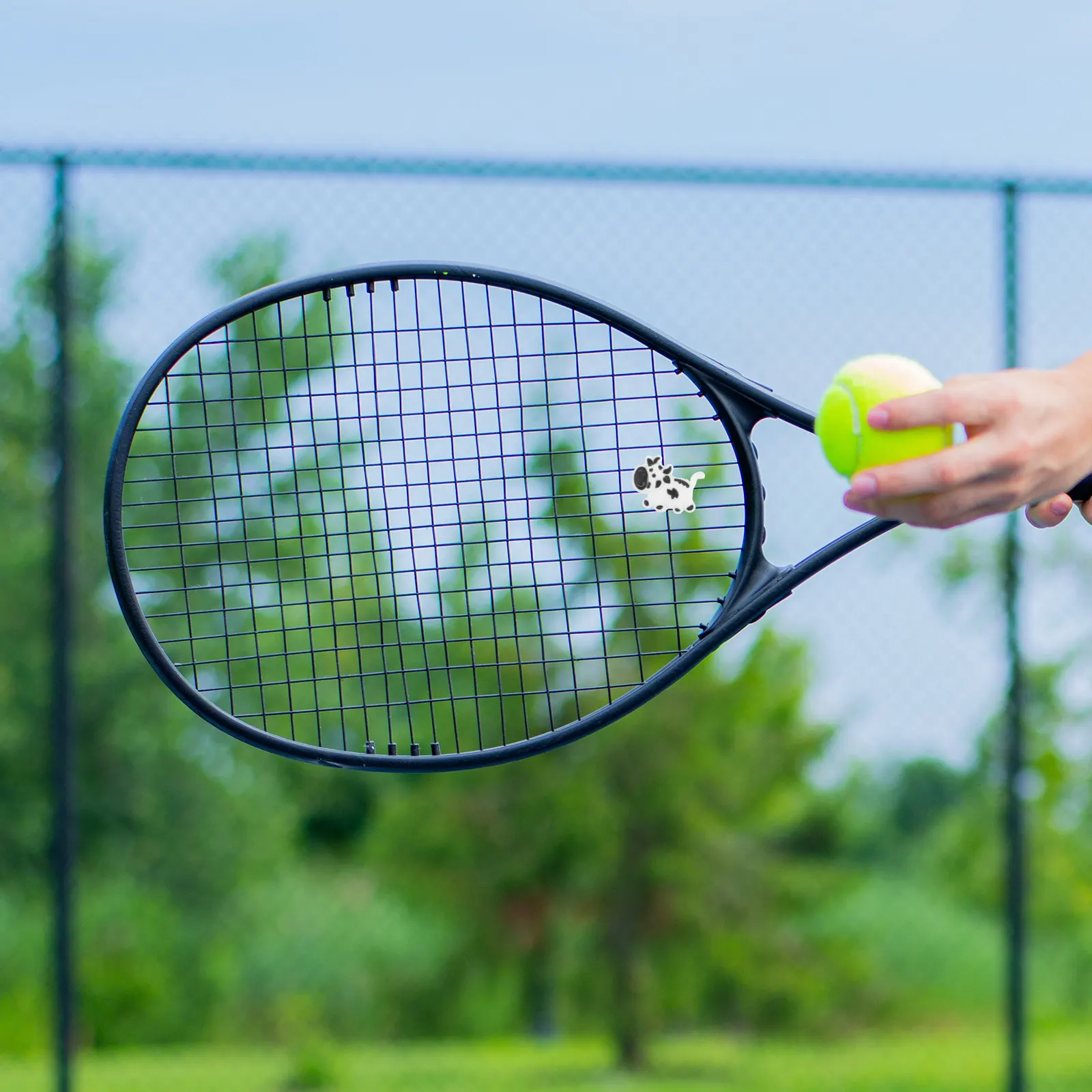 

Cartoon Cow Tennis Racket Dampener Silicone Shock Absorber Tiny Vibration Dampener Stable Racket Accessory Tennis Playing