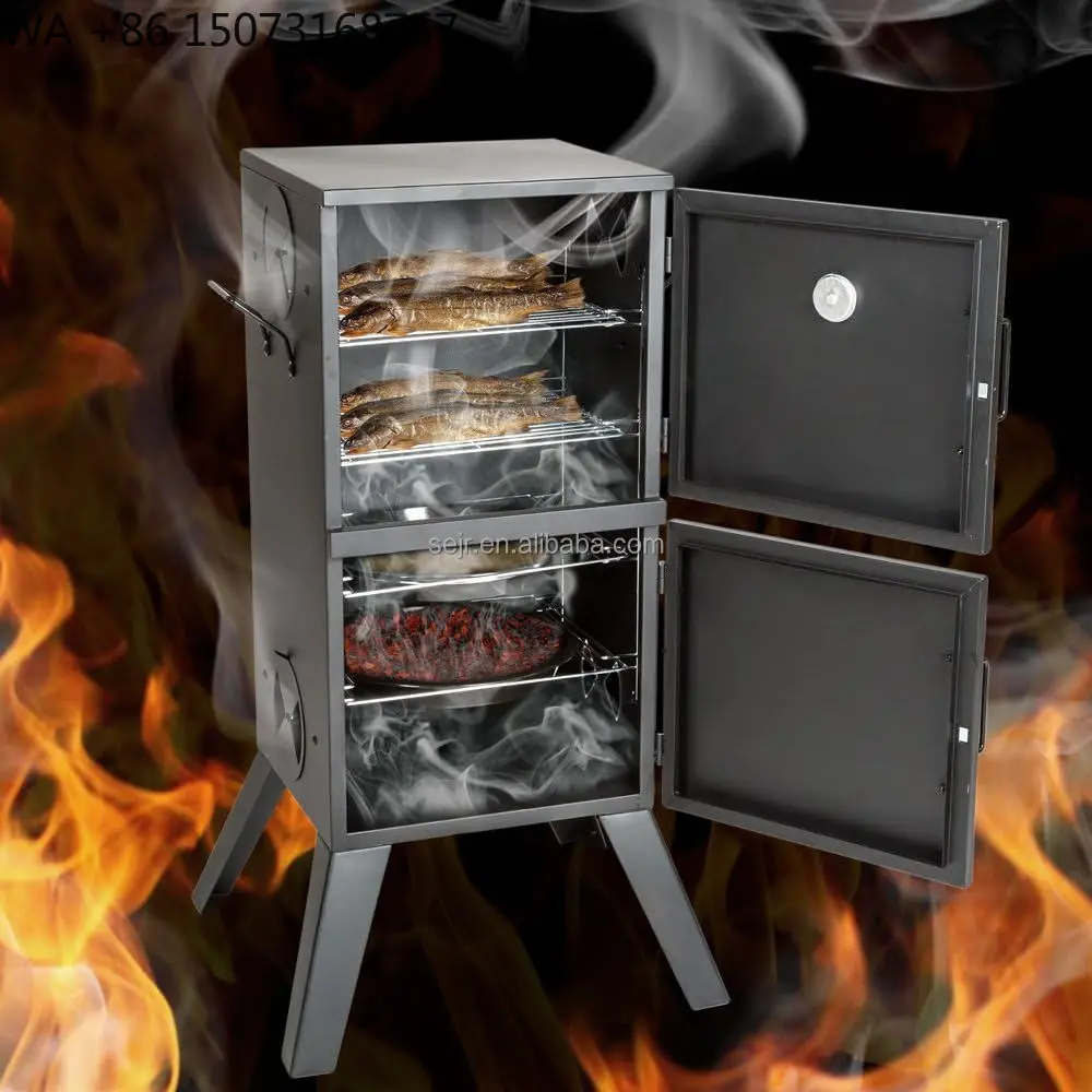 SEJR شواية مدخنة خشبية شديدة التحمل بطبقة مزدوجة من الفحم العمودي #1