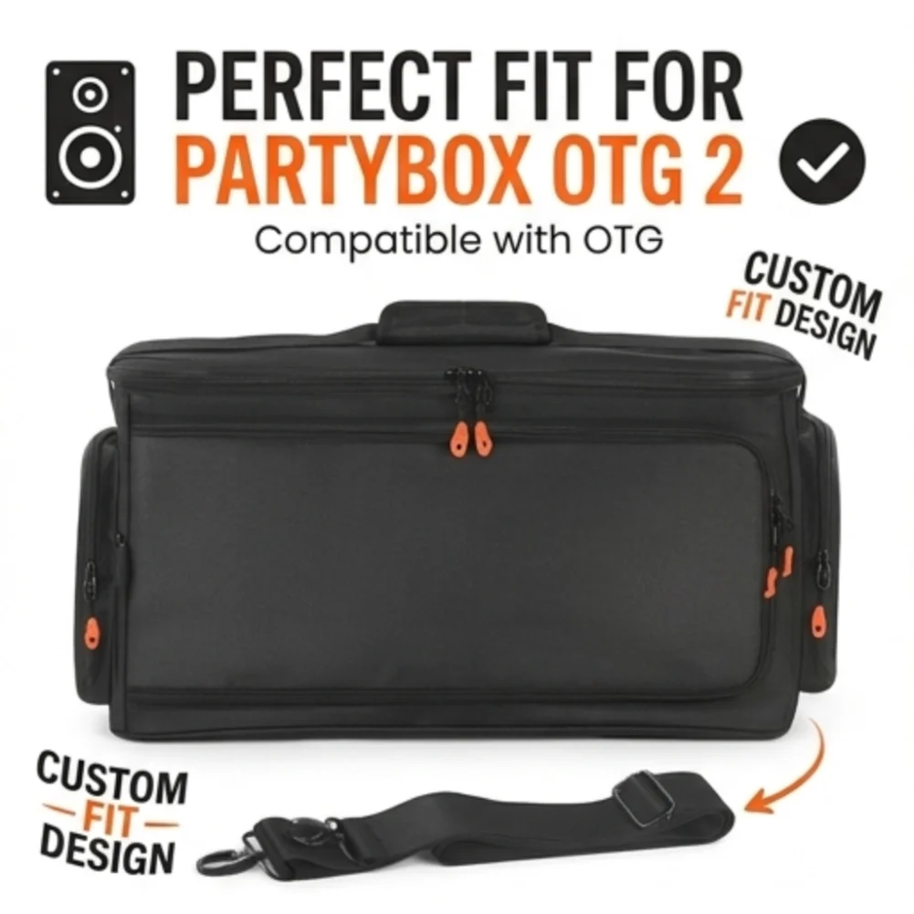 

Large Capacity Speaker Storage Bag For JBL PartyBox On The Go 2 Travel Carrying Case Fits 3 Microphones Accessories Handbag