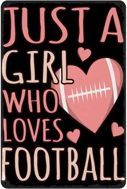 MATou Just A Girl Who Loves Football Fashion Chic for Bar Party Garden Wall Art Mothers Day Metal Signs Spring Wall Decor  in, T