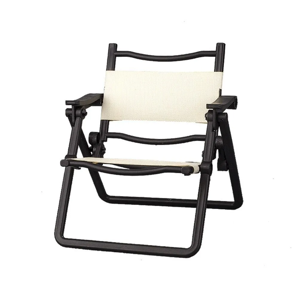 Sedia per il tempo libero per casa delle bambole dal design pieghevole Sedia modello Mini formato Mini modello di mobili Puntelli per foto Mini sedia da campeggio stile tempo libero