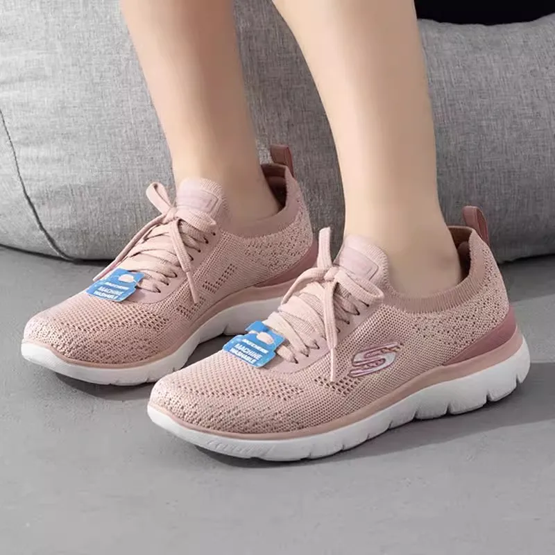 Skechers รองเท้ากีฬาผู้หญิงฤดูร้อนแฟชั่นใหม่รองเท้าลําลองระบายอากาศน้ําหนักเบารองเท้าเดินสบาย