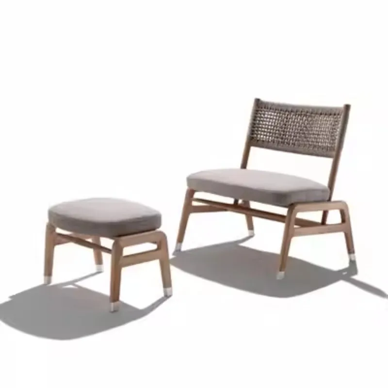 Outdoor rattan sofa coffee table, balcony small table and chairs three-piece set