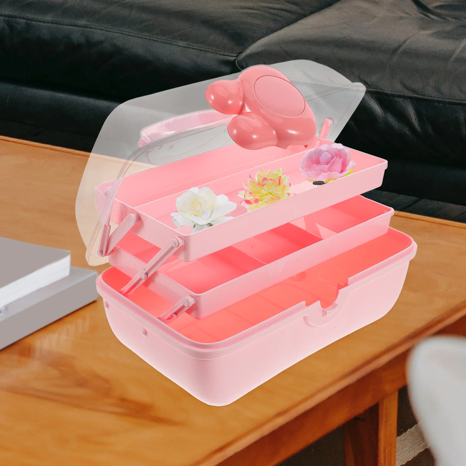 

3 Layer Hair Accessories Organizer Box Large Capacity Jewelry Craft Organizers Storage Makeup Holder