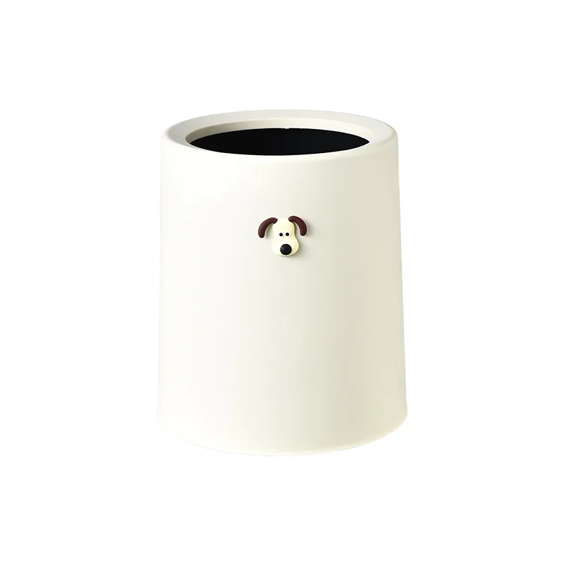 

Dog Head Trash Can Light Luxury Cream Wind Living Room Office Large Capacity Trash Can Cute Creative Trash