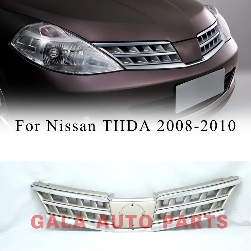 Car Middle front Grille mesh grilles For Nissan TIIDA 2008 2009 2010 62310-1JZ5A car Accessories