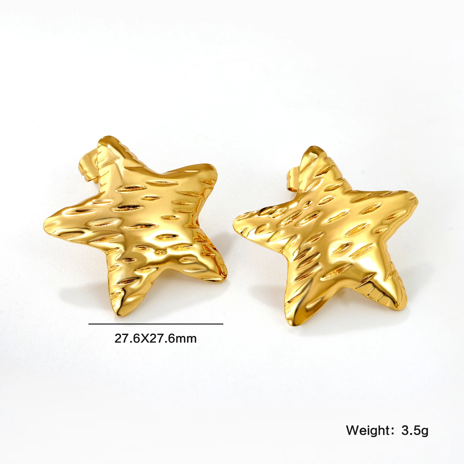 ASONSTEEL French Elegance Starfish Stud Earrings Stainless Steel For Women Golden Star Earring Zircon Dainty Inoxidable Jewelry