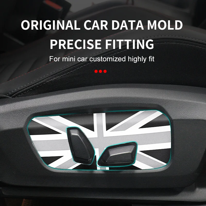 2PCS PU Leather Seat Adjustment Panel Decorative Sticker For BMW MINI JCW Countryman U25 Car Interior Accessories