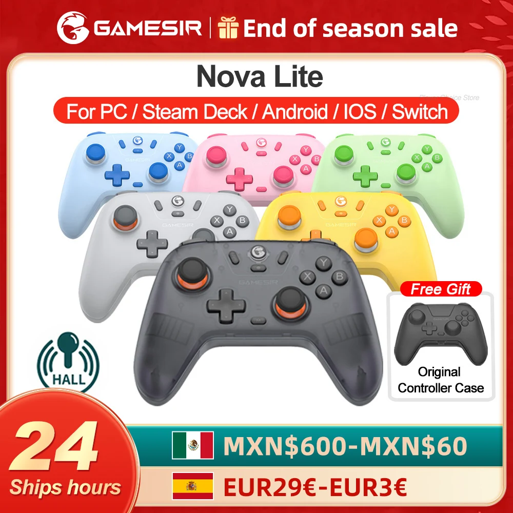 Gamesir Nova Lite Nintendo Switch Controller PC Gamepad Bluetooth Hall effect Joysticks Brand New Color Ways 6-Colors Available