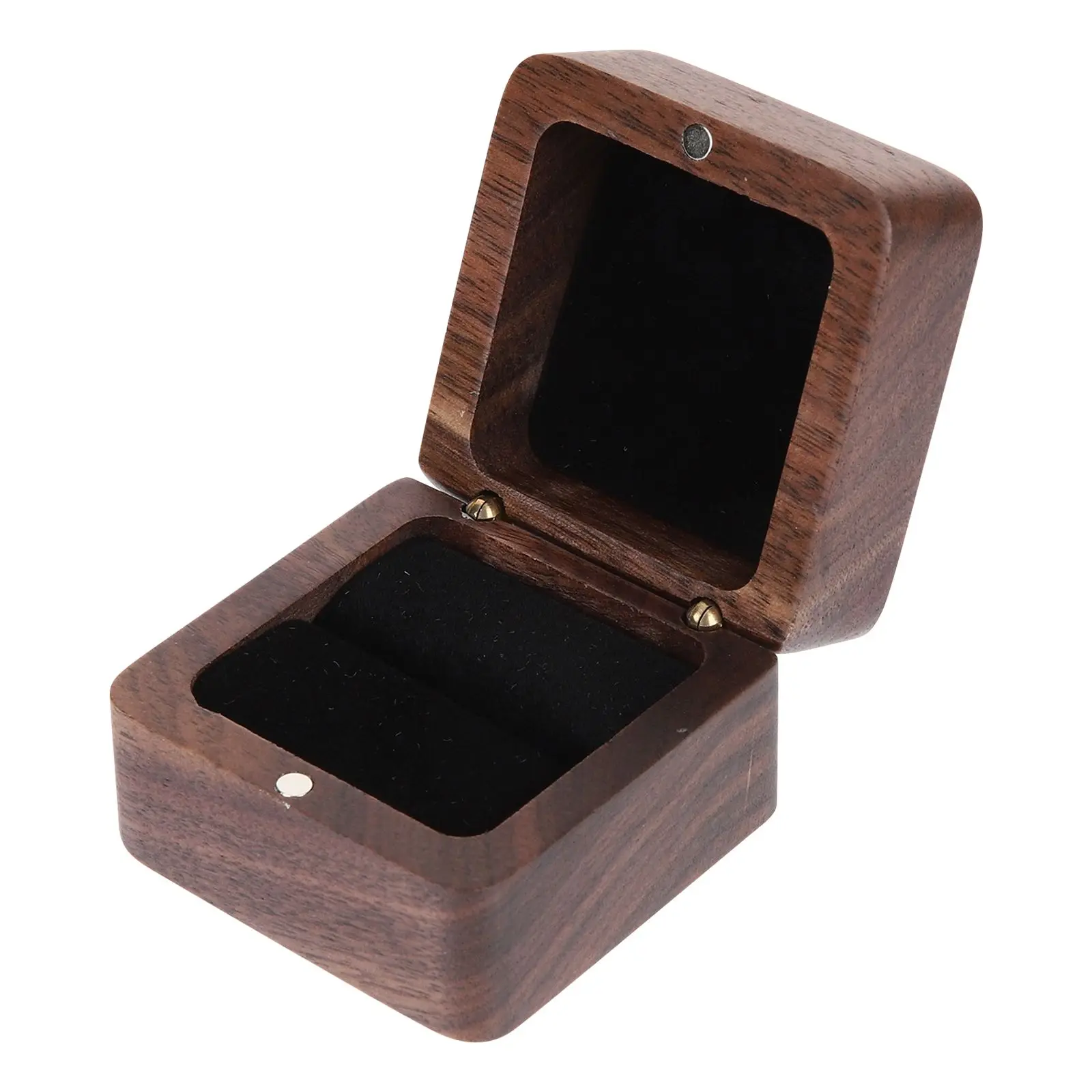 

Wooden Jewelry Box Ring Bearer Square Brown Wedding Boxes for Ceremony Rings Elegant Wooden Box Suitable Rings Diamond Stud