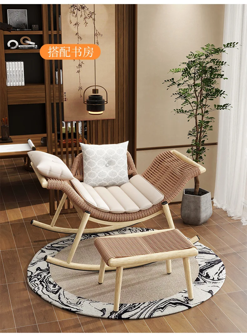 Household Balcony Lazy  Patio Leisure Chair Sleeping Back Chair Rattan