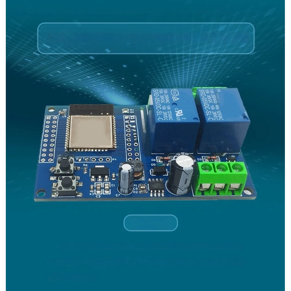Flexible Switching Module WROOM-32E Board 74.3mm X 48.1mm Dual WiFi Relay All I O Ports Accessible Compact PCB Design