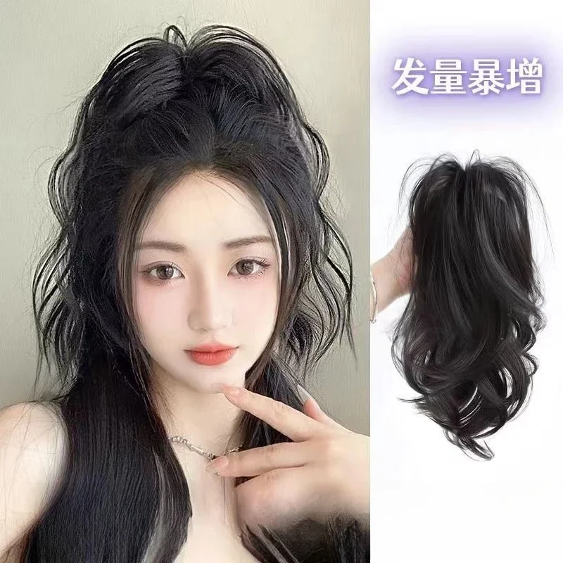 

Waterfall roll ponytail female long hair light without falling feeling grab clip half tied waterfall ponytail