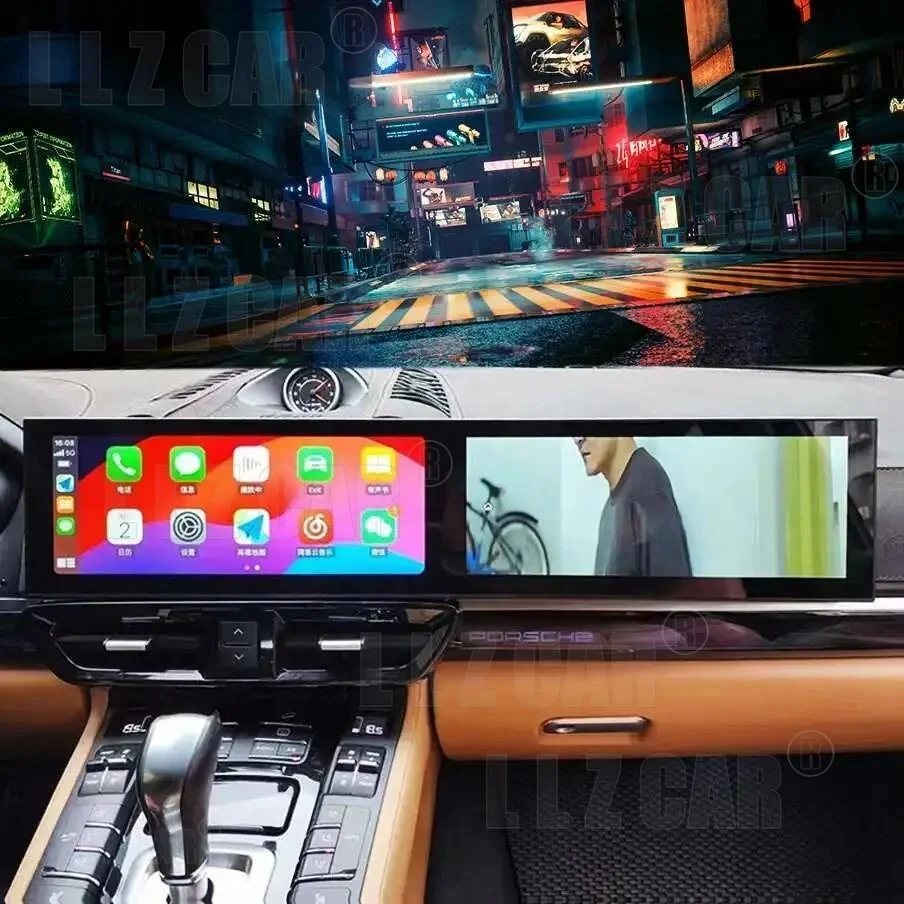 Carplay لبورشه cc 2011-2017 ترقية شاشة مزدوجة تفاعلية 12.3 بوصة + 12.3 بوصة 8 + 128 مشغل فيديو الوسائط المتعددة أندرويد