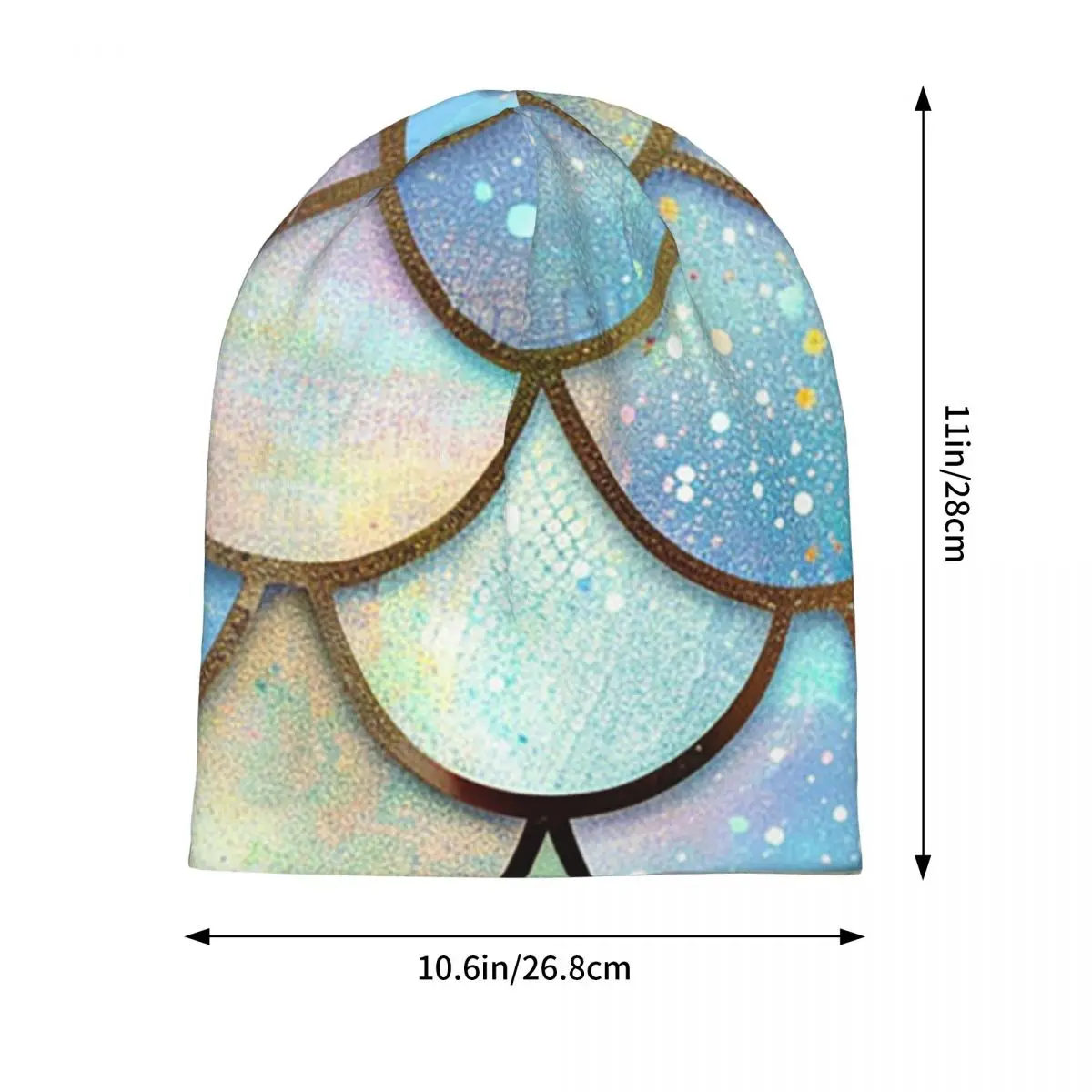 Faux Glitter Color Mermaid Scales Pattern Adult Beanies Caps Knitted Bonnet Hat Warm Hip Hop Autumn Winter Outdoor Skullies Hats