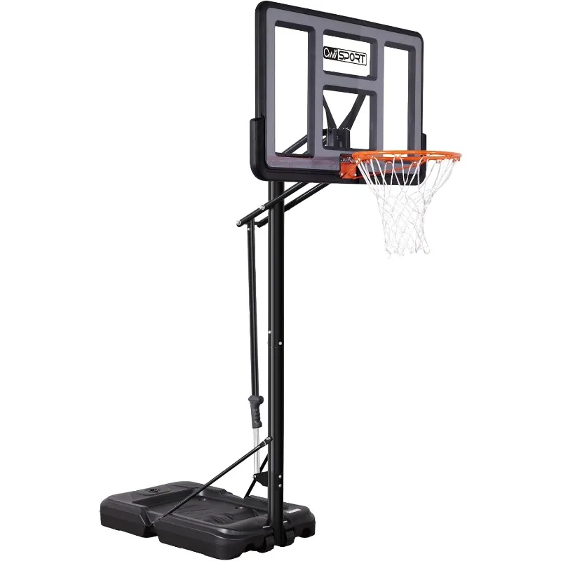 Portable Basketball Hoop Outdoor, 4.8-10FT Height Adjustable Basketball Hoop Goal System