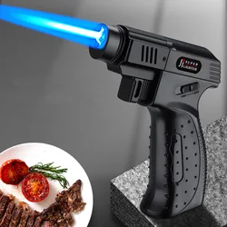 Encendedor de gas electrónico Inusual Creativo A prueba de viento Barbacoa Cocina Turbina de chorro Encendedor de alta capacidad Pistola rociadora Joyería Metal Soldadura Regalos Camping Gadgets para hombres