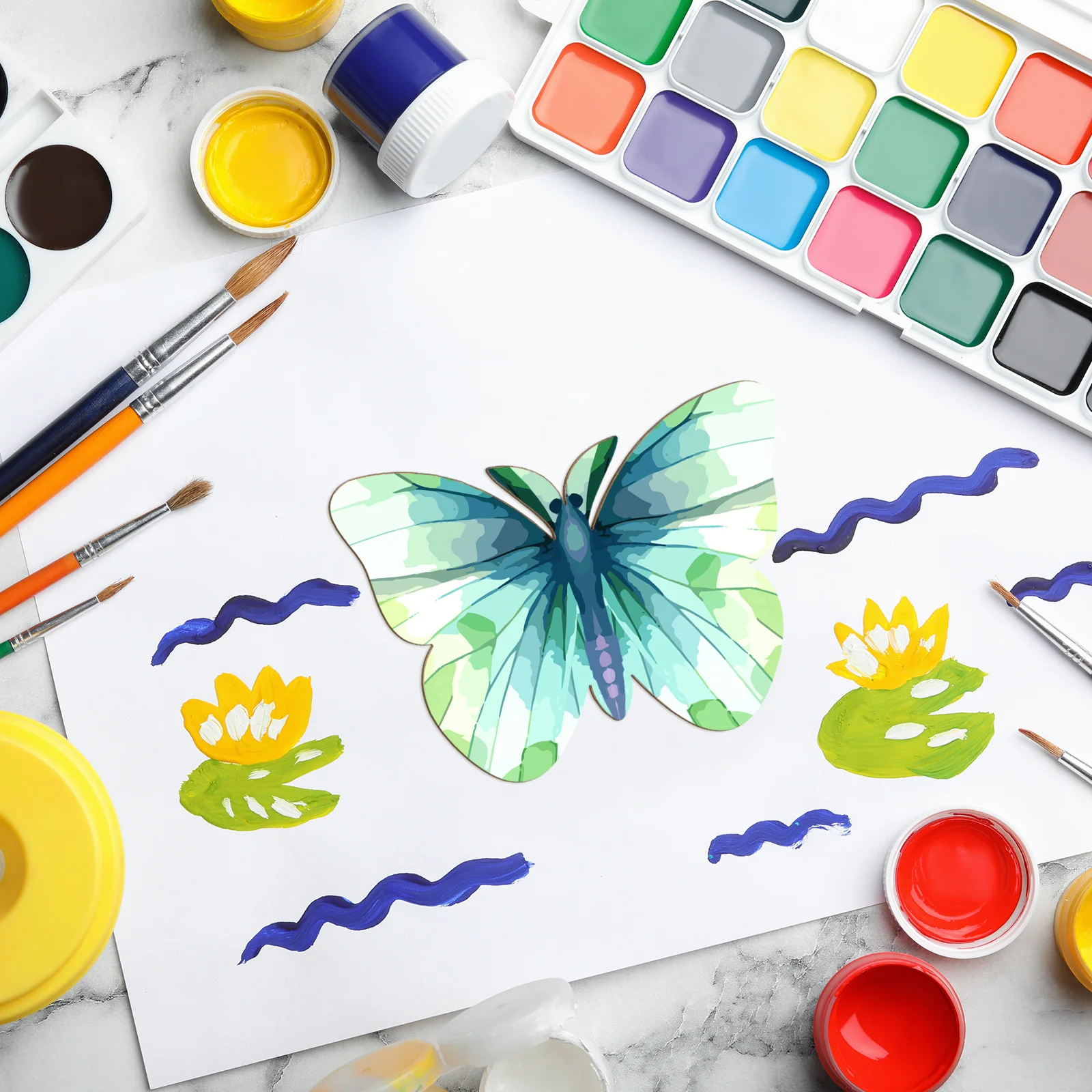 

40Pcs Unfinished Wood Butterflies Cutouts DIY Painting Craft Pieces Wood Slice Decoration Butterflies Wooden Slice