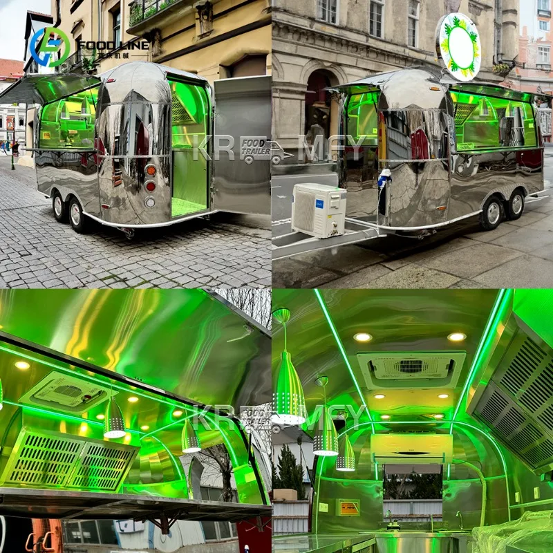 รถขายอาหารเคลื่อนที่พร้อมอุปกรณ์ครบครันจากผู้ผลิตจีน ปี 2025 รถพ่วงขายอาหารเคลื่อนที่ รถขายอาหารจานด่วนสำหรับขาย
