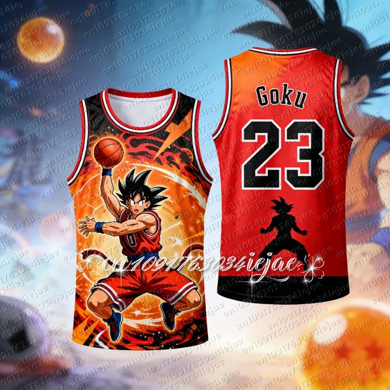 2026 New Dragon Ball Z Goku Special Edition Basketball Jersey Adult Men Basketball Sports Vest Kids Special Jersey Set