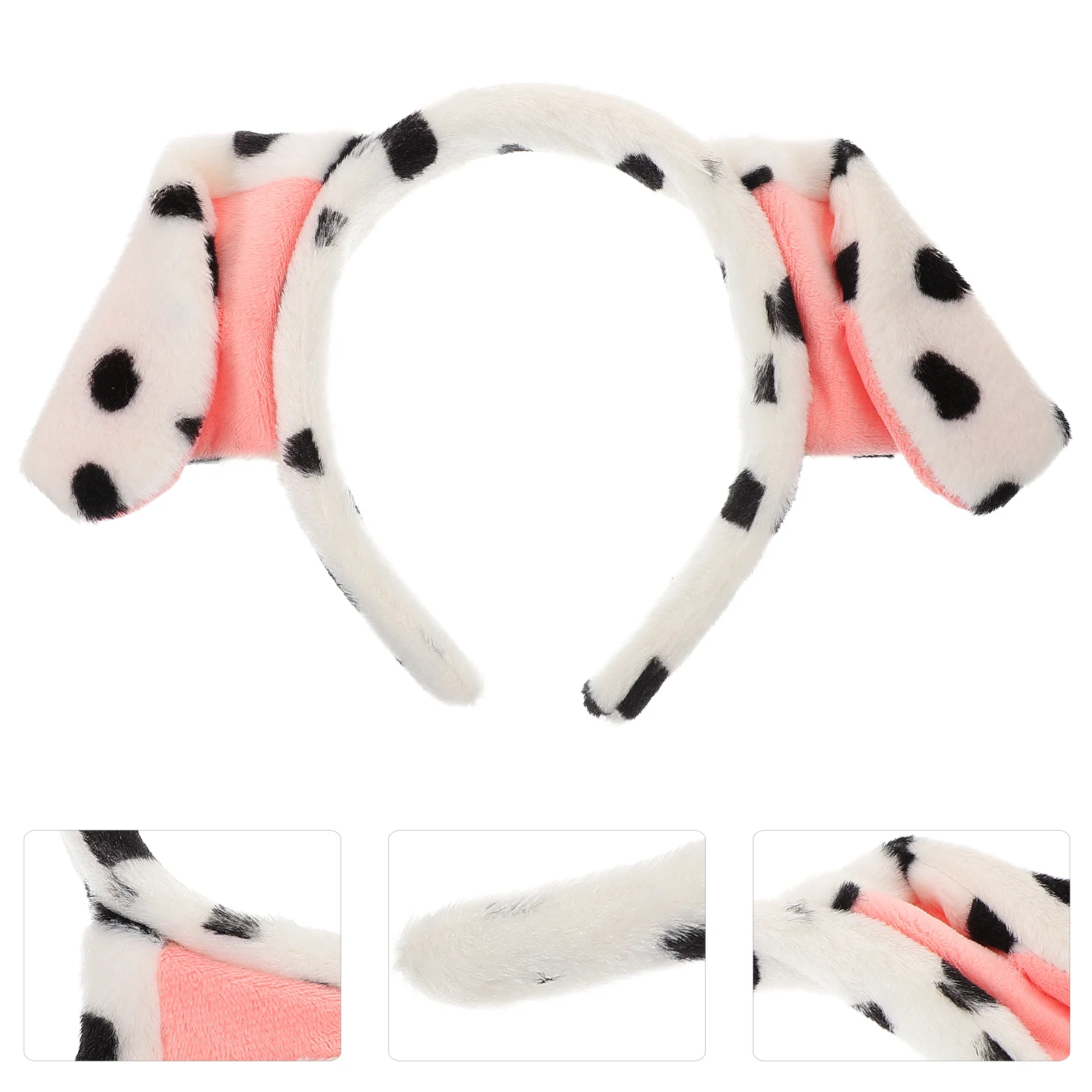 Cartoon Dog Headband White Cloth Puppy Ears Elastic Design Cute Dalmatian Ears Photo Props Lightweight Daily Life