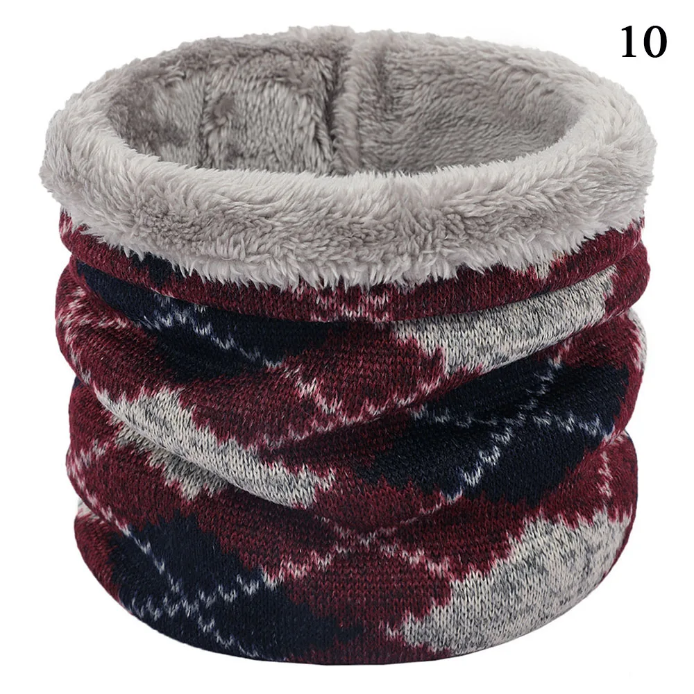 Solid Cashmere Plush Warm Winter Ring Scarf Women Men Knitted Full Face Mask snood Neck Scarves Bufanda Thick Muffler 2024 New