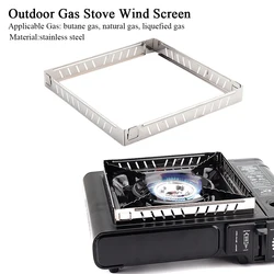 Pantalla de viento para estufa de Gas al aire libre, parabrisas plegable, quemador de acero inoxidable, cocina, barbacoa, Camping, senderismo, accesorios