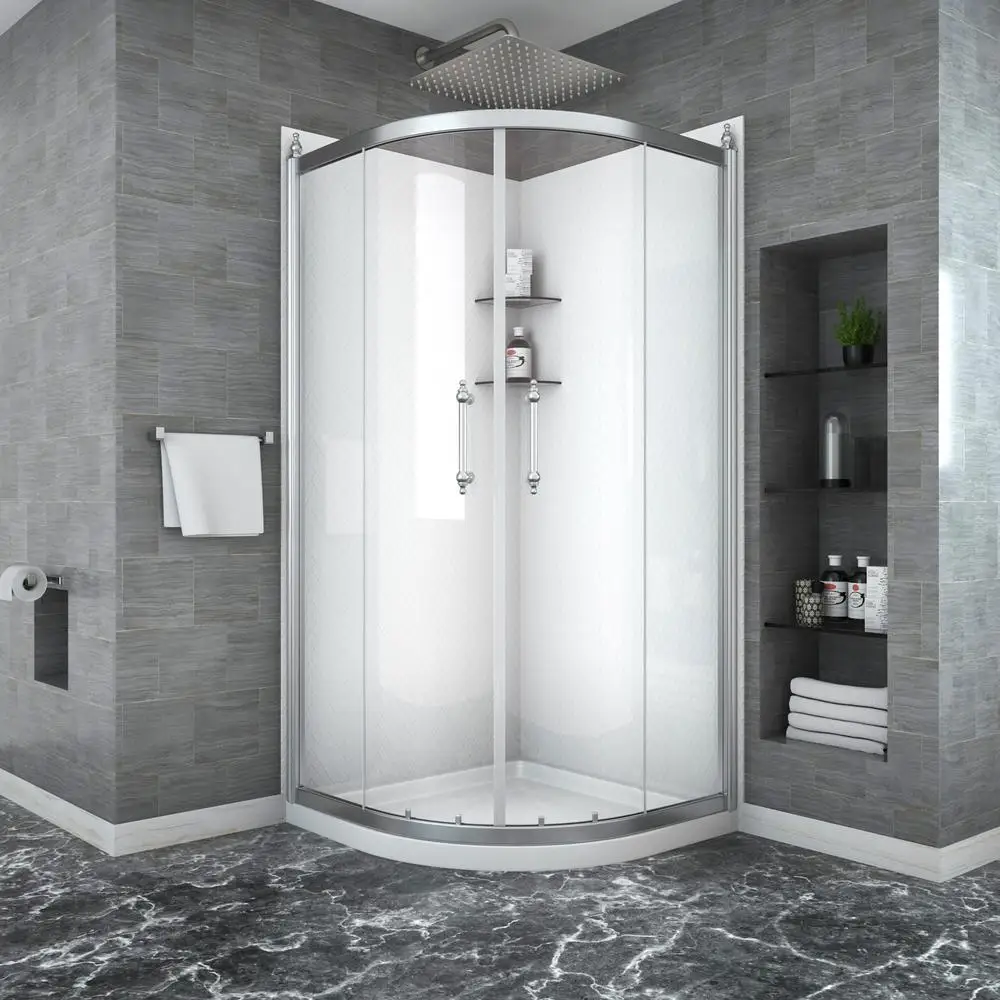 

36" x 72" Framed Tub Shower Door Chrome Enclosure with Tempered Glass Reversible Installation Watertight Seal