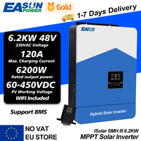 EASUN MPPT Solar Inverter 7000VA 6.2kw Off Grid Charge Controller 110A 48V Solar Power 55V to 450VDC PV Working Voltage with BMS