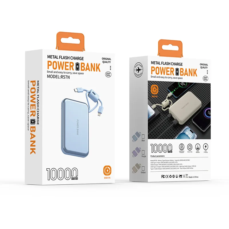 2025 جديد 66 واط 20000 مللي أمبير شحن سريع قوة البنك CCC شهادة صينية مع كابل لشاومي هواوي سامسونج آيفون