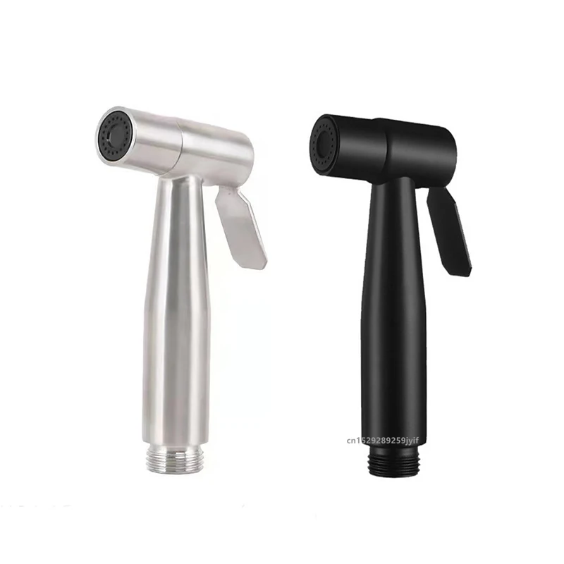 1 unidad de pulverizador de bidé manual de acero inoxidable para inodoro, con manguera y cabezal de ducha autolimpiante