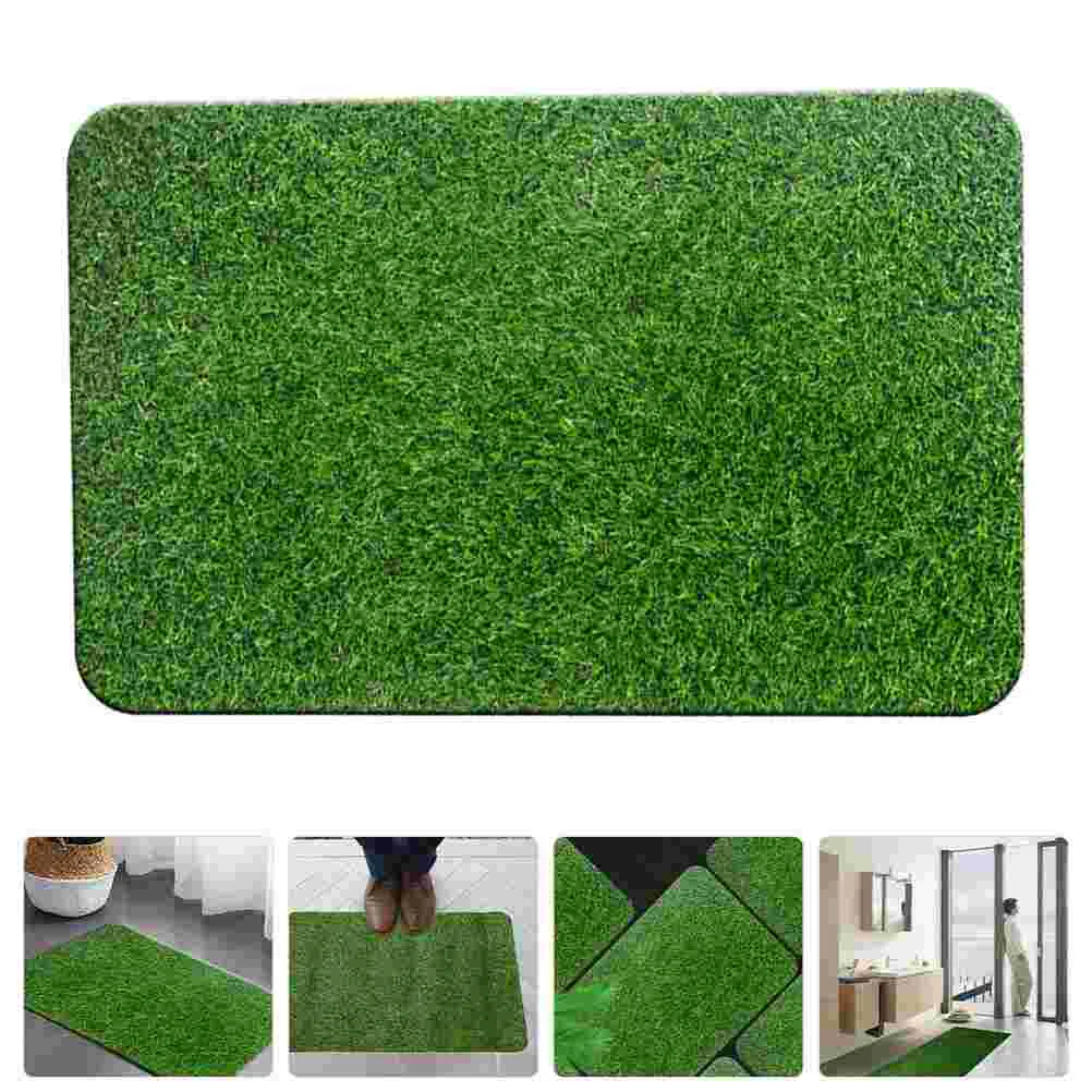 Fake Lawn Entry Rugs for inside House Patio Plastic Doormat Carpet Green Artificial Grass