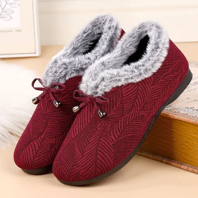 

Autumn Winter Cotton Shoes Ladies' Thermal Insulation Cotton Boots Postpartum Boots Indoor Warm Shoes Low-top Plush Cotton Shoes