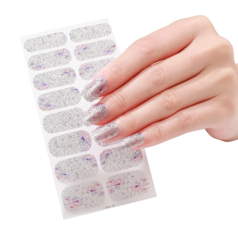 Semi Cured Gel Nails Art Sliders Manicure Decor UV LED Semi Cured Gel Design decalcomanie Fashion Sticker Decor