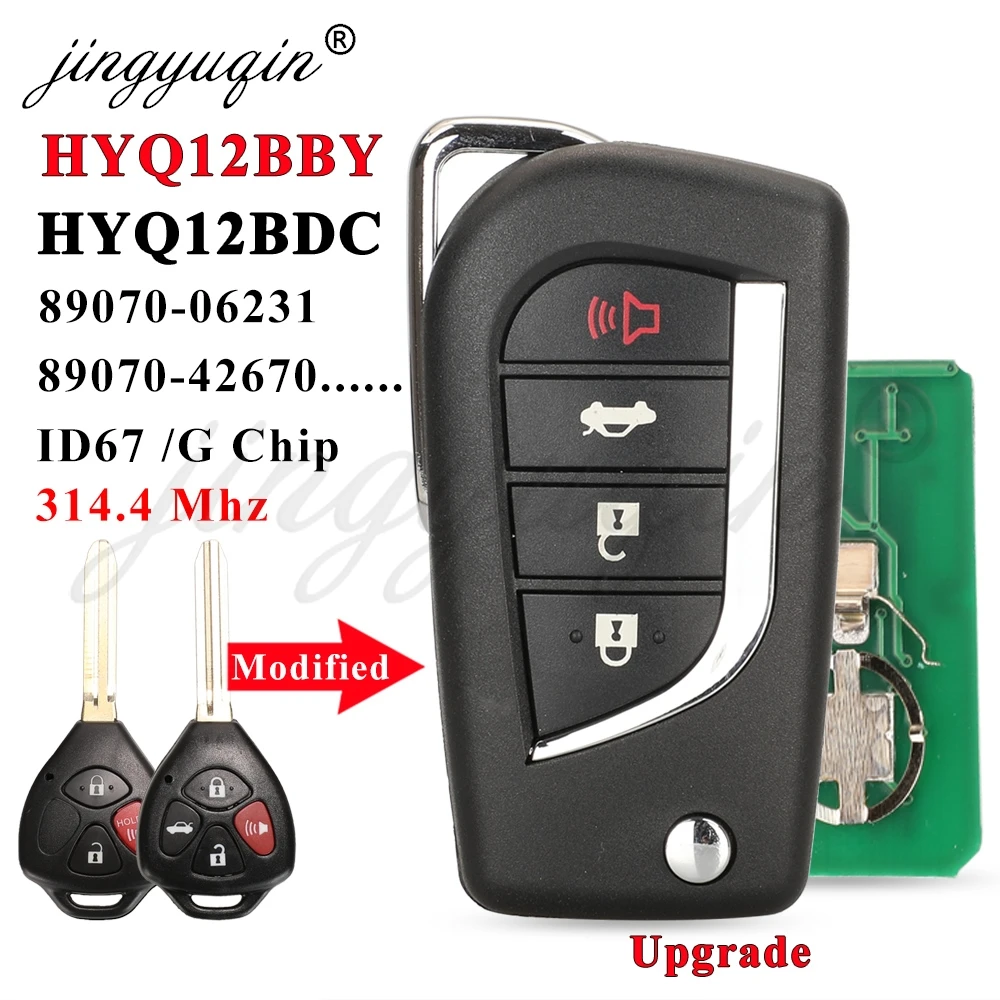 

Обновленный выкидной ключ-брелок jingyuqin HyQ12BBY с чипом G 4D67 314.4Mhz для Toyota RAV4, Camry, Yaris, 4Runner, Aurion, Matrix, Venza