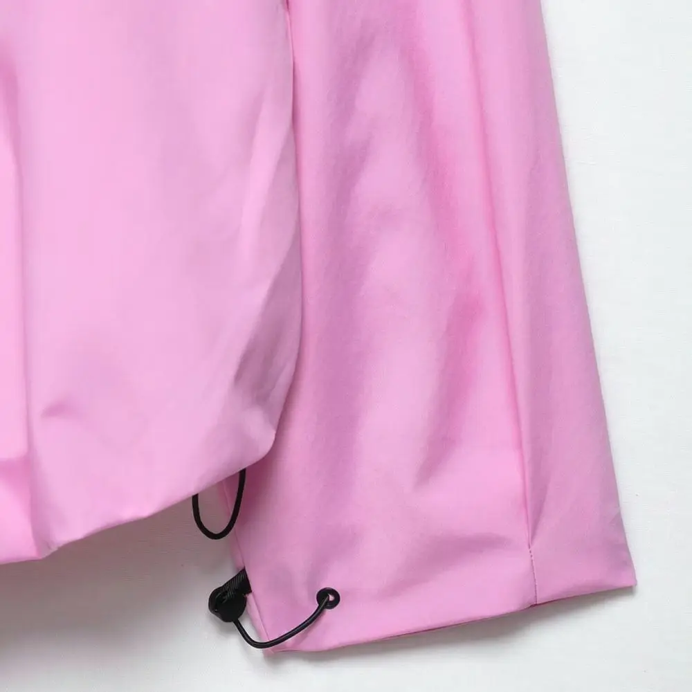 Women Outdoor Windbreaker Jacket Hooded Waterproof Utility Coat Summer Casual Loose Functional Technical Streetwear
