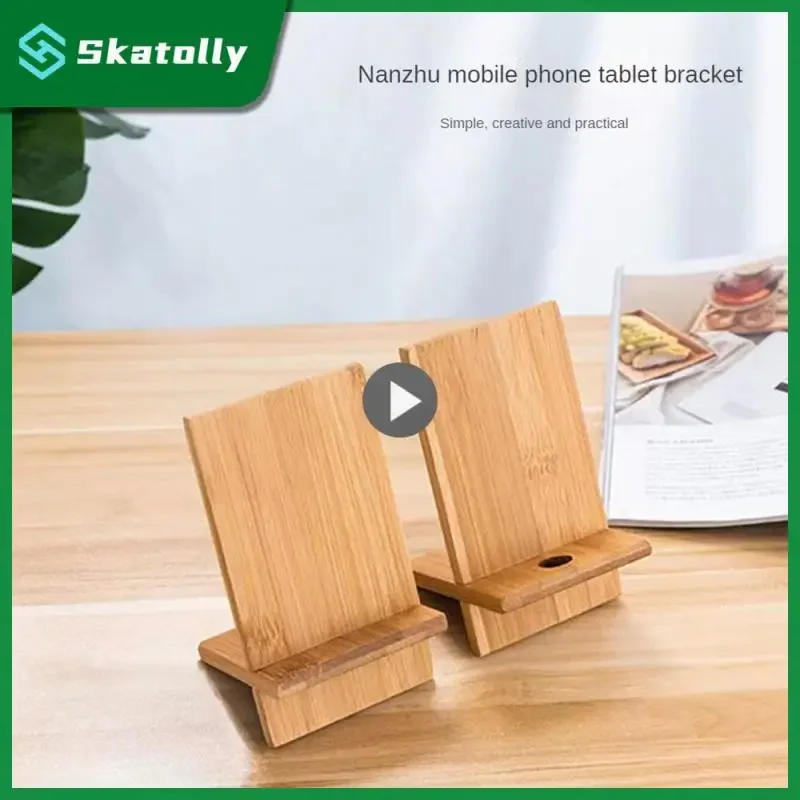 Wear-resistant Mobile Phone HolderSmartphone Mount Bamboo Wooden  Phone  Stand Office Accessories Convenient Creative