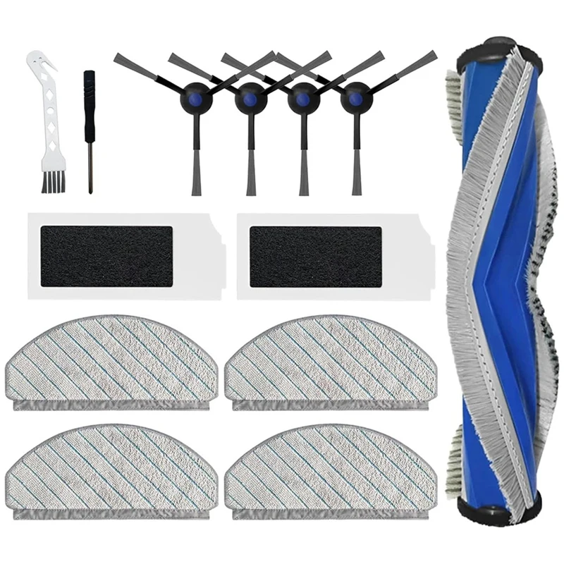 13 ชิ้นสําหรับ ECOVACS DEEBOT N20 Plus/N20/N20 PRO Plus เครื่องดูดฝุ่นเปลี่ยนชิ้นส่วนลูกกลิ้งแปรงด้านข้างกรอง Mop ผ้า
