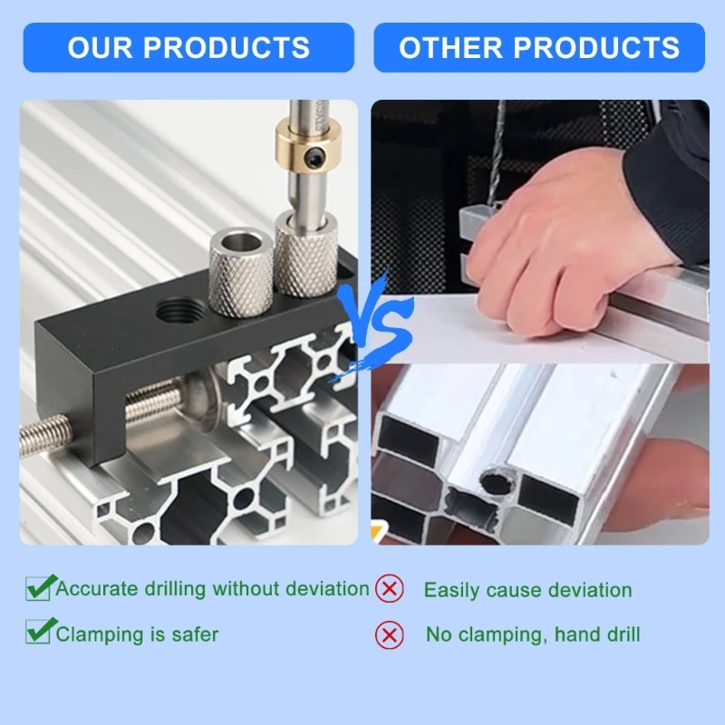 Aluminum Drilling Jig Generic Jig Guide Drilling Positioning Tool for 2020 2040 3030 3060 4040