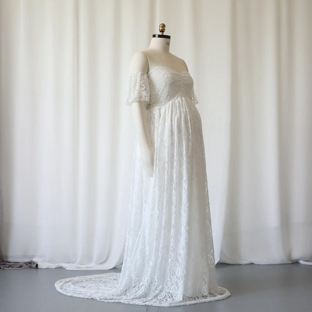 Vestidos de encaje para sesión de fotos de maternidad, vestido de noche para mujeres embarazadas, traje de fiesta de revelación de género, Baby Shower, fotografía de embarazo