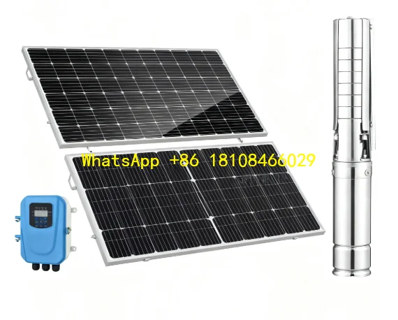 مضخة مياه الآبار العميقة بالطاقة الشمسية بقدرة 1100 وات مع مجموعة لوحة شمسية لتصميم مقاوم للطقس ومعدل التدفق: 7 م 3 / ساعة عمق البئر / الرأس: 135 م