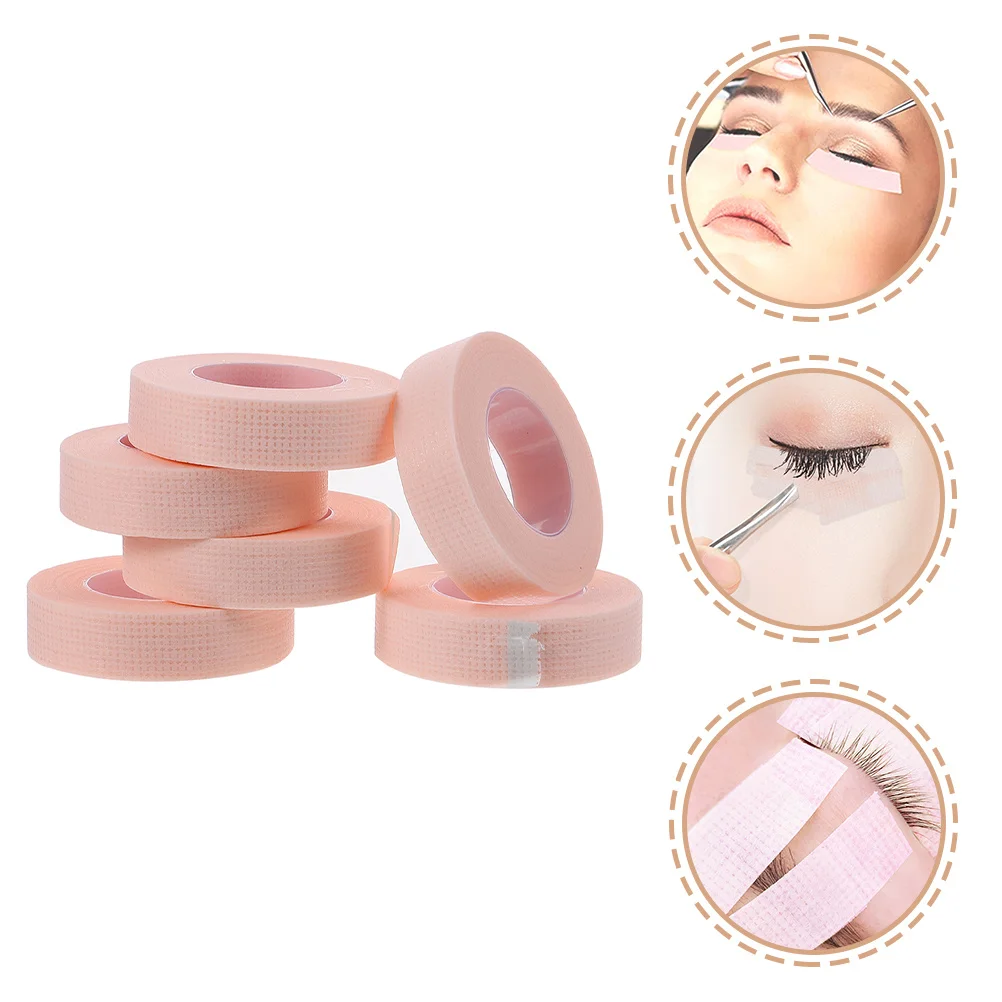 6 個ピンク不織布抗アレルギーまつげエクステンションテープ呼吸快適な目の下のステッカーサロン DIY ツール