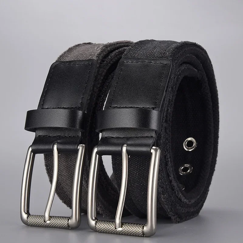 CanvaBelt Men's 2024 New Style Belt Wenzhou Leather Strap Simple Versatile Lazy Belt Wholesale For Outdoor Motorcycle Buckles