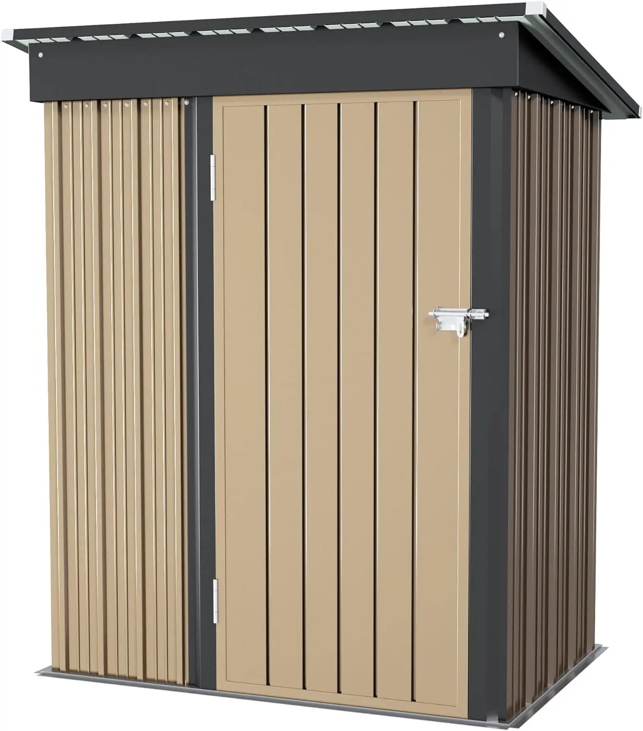 Outdoor Storage Shed, Metal Garden Sheds & Storage House with Single Lockable Door for Backyard Garden Patio Lawn (5 x 3 FT)