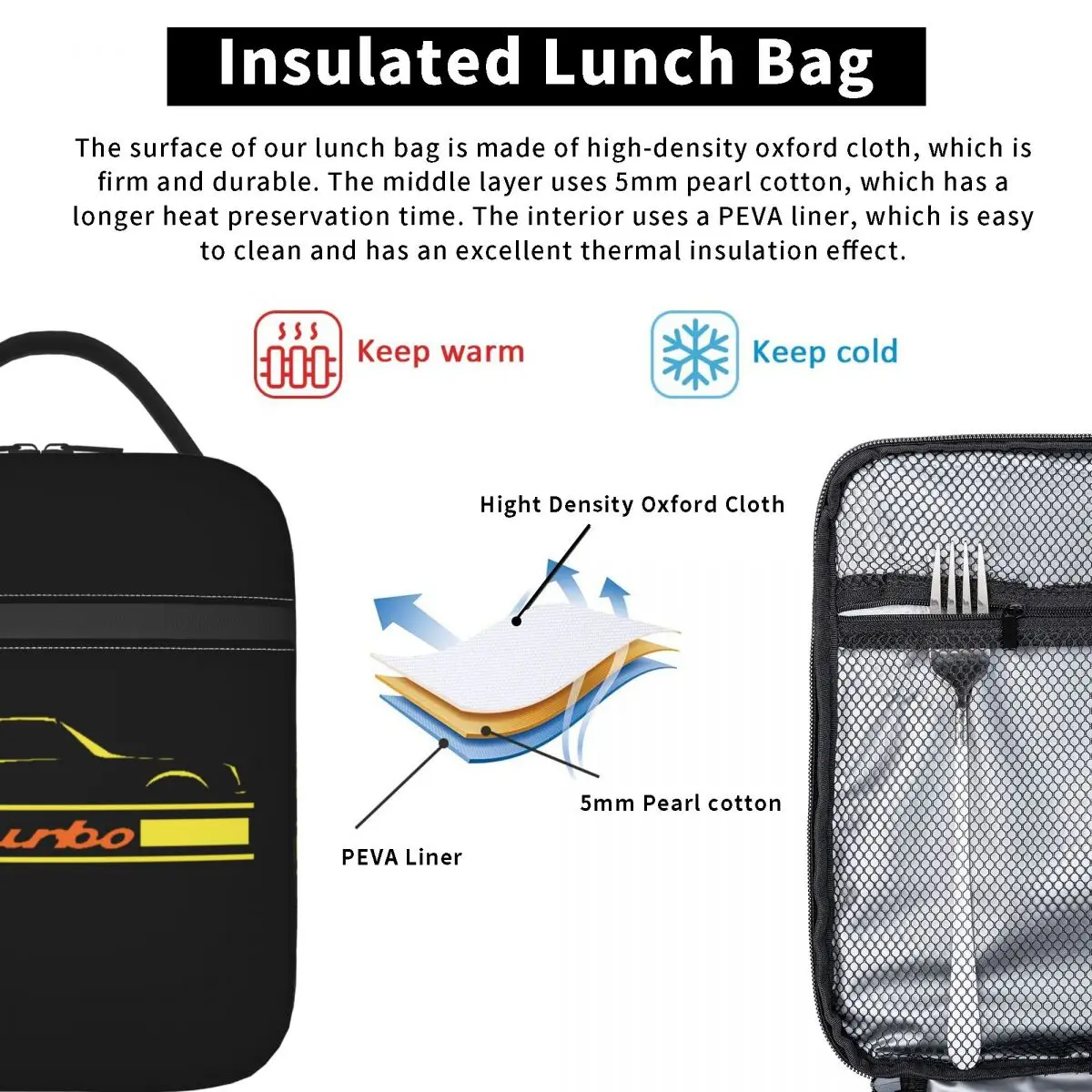 Turbo 911 Insulated Lunch Bag for Women Kids Portable Food Boxes Thermal Lunch Box Tote