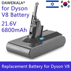 For Dyson V8 battery 6800mAh 21.6V battery For Dyson V8 Battery Absolute Animal Li-ion Vacuum Cleaner Rechargeable BATTERY SV10