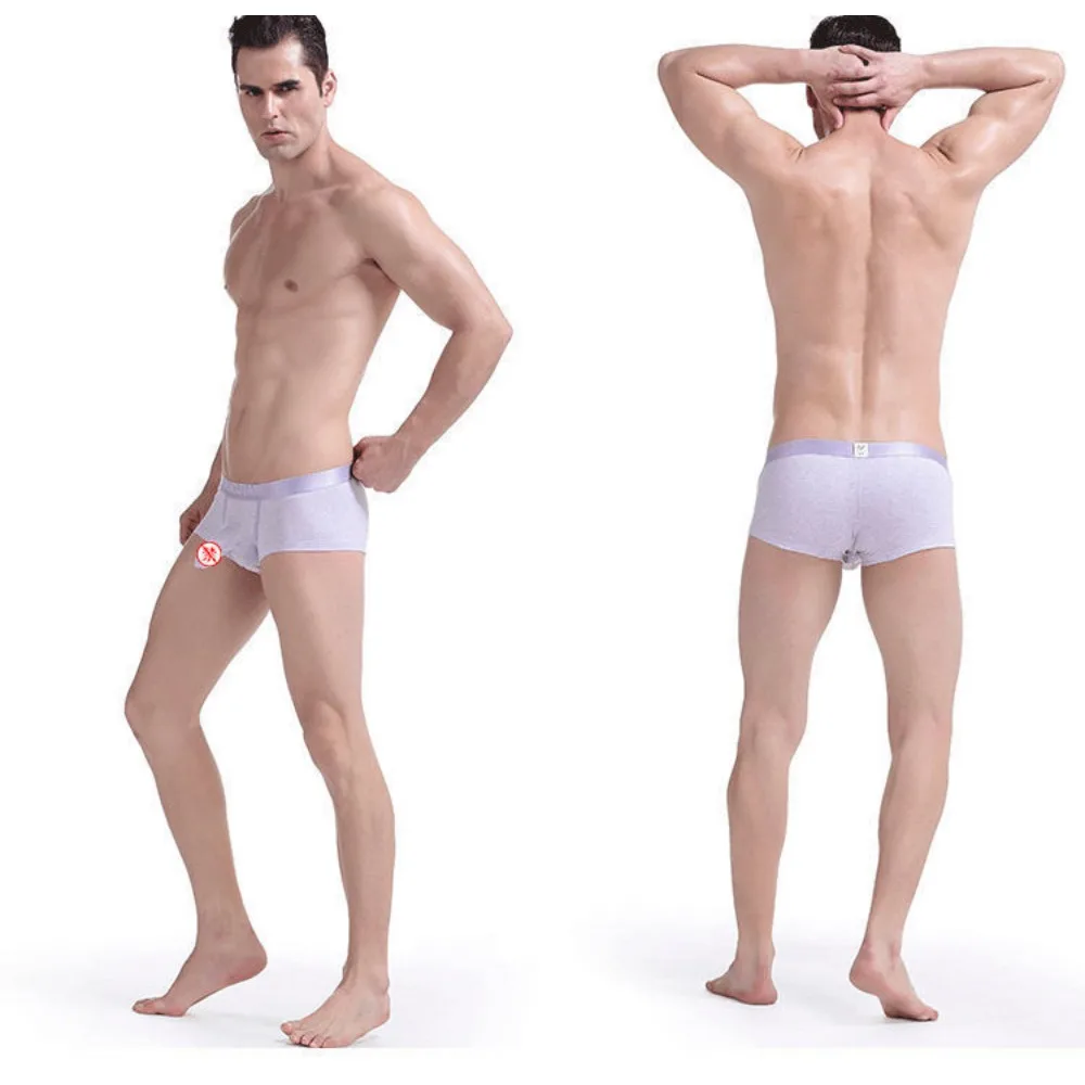 Breathable Open Underwear Penis Hole Boxer Sexy Men U Pouch Briefs Bulge Panties Modal Erotic Lingerie Elephant Trunk Underpants