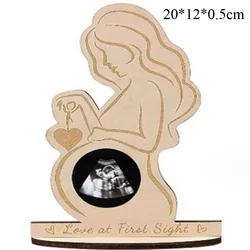 Baby Ultrasound Photo Frame Sonogram Frame Newborn Birth Bracelet Display Engraved Information Memorial Wristband Hello World